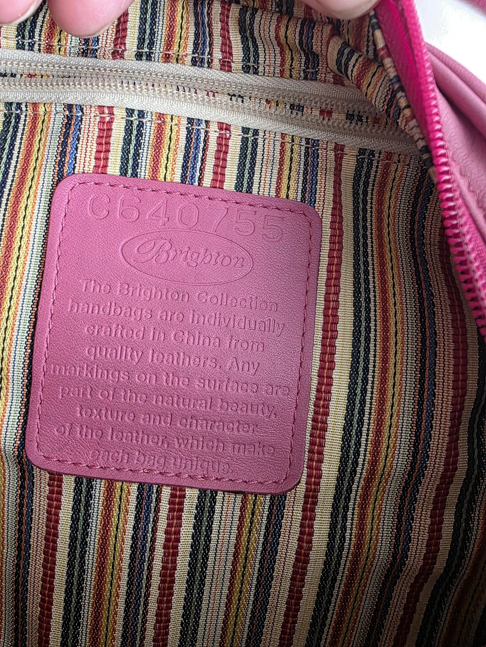 Brighton Pink Shoulder Bag with Tan Flap Accents
